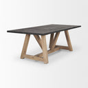Rialto Rectangular Two-Tone Black and Brown Solid Wood Dining Table - Default Title