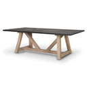 Rialto Rectangular Two-Tone Black and Brown Solid Wood Dining Table - Default Title