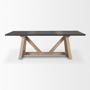 Rialto Rectangular Two-Tone Black and Brown Solid Wood Dining Table - Default Title