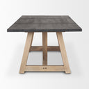 Rialto Rectangular Two-Tone Black and Brown Solid Wood Dining Table - Default Title