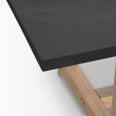 Rialto Rectangular Two-Tone Black and Brown Solid Wood Dining Table - Default Title