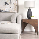 Laraya Medium Brown Wood w Arches End Table - Default Title