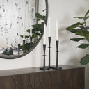 Qwin Matte Black Cast Aluminum Short Candle Holder - Default Title