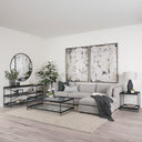 Trey Black Metal WGlass Accent Table - Default Title