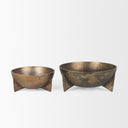 Quita Large Gold Metal Decorative Bowls Set of 2 - Default Title