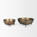 Quita Large Gold Metal Decorative Bowls Set of 2 - Default Title