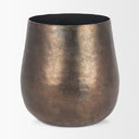 Quade Large Textured Gold Metal Planter - Default Title