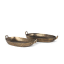Pama Hammered Gold Metal Decorative Trays Set of 2 - Default Title