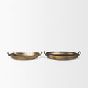 Pama Hammered Gold Metal Decorative Trays Set of 2 - Default Title