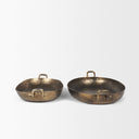 Pama Hammered Gold Metal Decorative Trays Set of 2 - Default Title