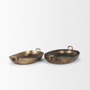 Pama Hammered Gold Metal Decorative Trays Set of 2 - Default Title