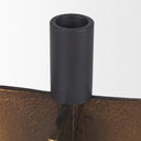 Pia Antiqued Gold w Black Metal Taper Candleholder Set of 2 - Default Title