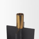Pia Matte Black w Brushed Gold Metal Taper Candleholder Set of 2 - Default Title