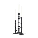 Paolo Matte Black Metal Candle Holder Set of 3 - Default Title