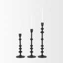 Paolo Matte Black Metal Candle Holder Set of 3 - Default Title