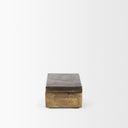 Porschia Small Antiqued Gold Metal Decorative Box - Default Title