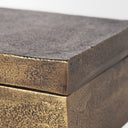 Porschia Small Antiqued Gold Metal Decorative Box - Default Title