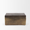 Porschia Large Antiqued Gold Metal Decorative Box - Default Title