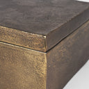 Porschia Large Antiqued Gold Metal Decorative Box - Default Title