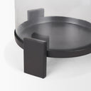 Price Large Matte Black Metal w Glass Hurricane Candle Holder - Default Title