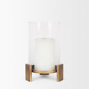 Price Small Antiqued Gold Metal w Glass Hurricane Candle Holder - Default Title