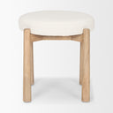 Shaiden Brown Wood w Cream Fabric Stool - Default Title