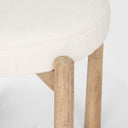 Shaiden Brown Wood w Cream Fabric Stool - Default Title