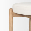 Shaiden Brown Wood w Cream Fabric Stool - Default Title