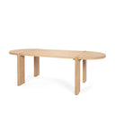 Sohan Light Brown Wood Oval Dining Table - Default Title