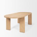Sohan Light Brown Wood Oval Dining Table - Default Title