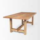 Suke Rectangular Natural Wood Trestle Dining Table - Default Title