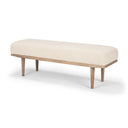 Shae Brown Wood w Oatmeal Fabric Bench - Default Title