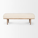 Shae Brown Wood w Oatmeal Fabric Bench - Default Title