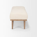 Shae Brown Wood w Oatmeal Fabric Bench - Default Title