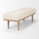 Shae Brown Wood w Oatmeal Fabric Bench - Default Title