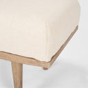 Shae Brown Wood w Oatmeal Fabric Bench - Default Title