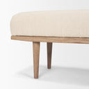 Shae Brown Wood w Oatmeal Fabric Bench - Default Title