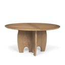 Sonomi Brown Solid Rubber Wood w Round Oak Tabletop Dining Table - Default Title