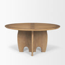 Sonomi Brown Solid Rubber Wood w Round Oak Tabletop Dining Table - Default Title