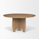 Sonomi Brown Solid Rubber Wood w Round Oak Tabletop Dining Table - Default Title