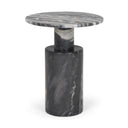 Taite Solid Dark Gray Marble Pedestal Accent Table - Default Title