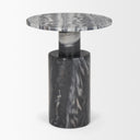 Taite Solid Dark Gray Marble Pedestal Accent Table - Default Title