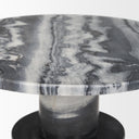 Taite Solid Dark Gray Marble Pedestal Accent Table - Default Title