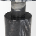 Taite Solid Dark Gray Marble Pedestal Accent Table - Default Title