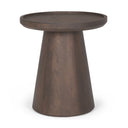 Takoda Dark Brown Wood Tapered Drum Accent Table - Default Title