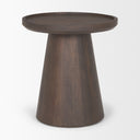 Takoda Dark Brown Wood Tapered Drum Accent Table - Default Title