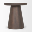 Takoda Dark Brown Wood Tapered Drum Accent Table - Default Title