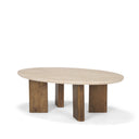 Syona Travertine Mango Wood leg Oval Coffee table - Default Title
