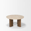 Syona Travertine Mango Wood leg Oval Coffee table - Default Title