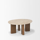 Syona Travertine Mango Wood leg Oval Coffee table - Default Title
